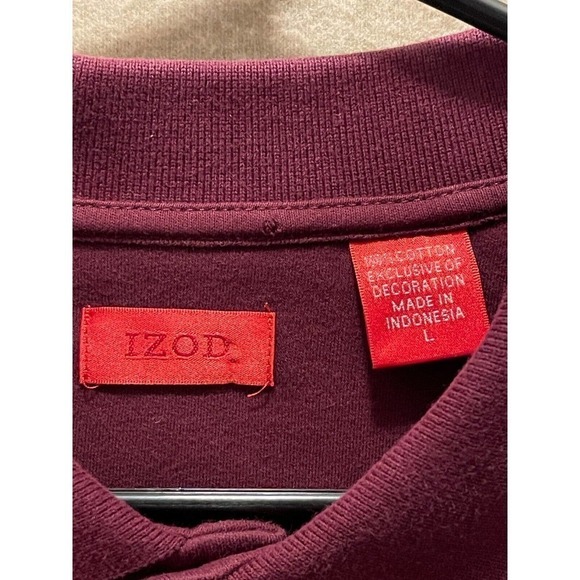 Izod Polo Men's Large Burgundy - Picture 6 of 12